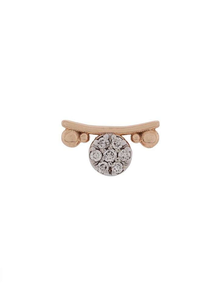 Kismet By Milka 14kt Rose Gold Ball Bar Diamond Stud