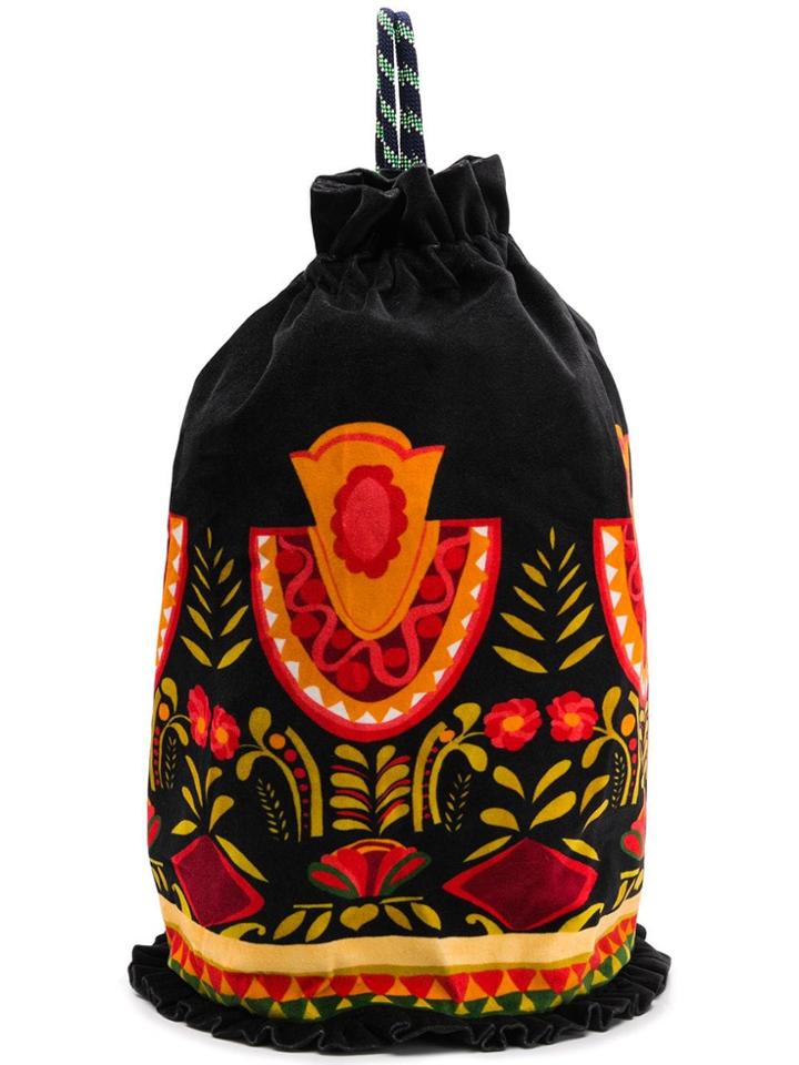 La Doublej Mexico Print Drawstring Bag - Black