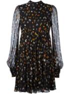 Alexander Mcqueen 'obsession' Print Dress, Women's, Size: 42, Black, Silk