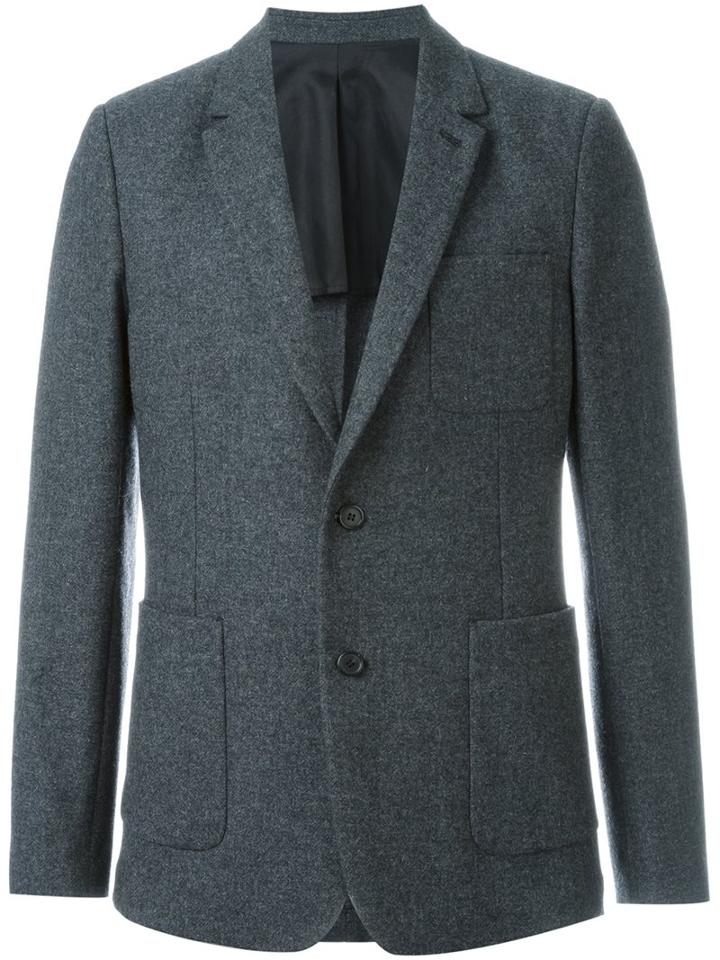 Ami Alexandre Mattiussi Half Lined Blazer, Men's, Size: 50, Grey, Polyester/acetate/wool