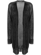 Max Mara Open Front Metallic Cardigan - Black