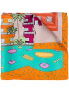 Cha Val Milano Palm Spring Printed Scarf - Orange
