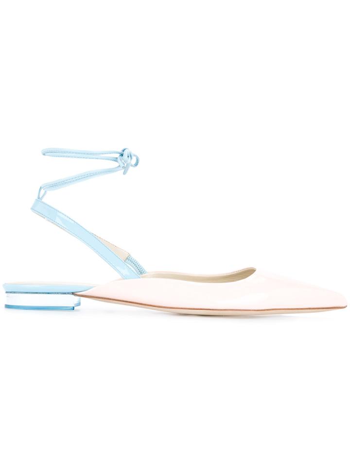 Delpozo Lace-up Ballerinas - Pink & Purple