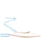 Delpozo Lace-up Ballerinas - Pink & Purple
