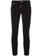 Dsquared2 'twiggy' Medium Waist Cropped Jeans, Women's, Size: 40, Black, Cotton/spandex/elastane