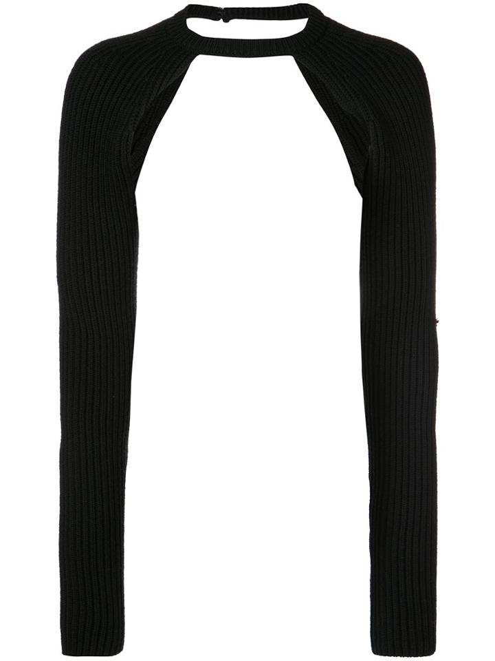 Proenza Schouler Heavy Rib Long Sleeve Shrug - Black