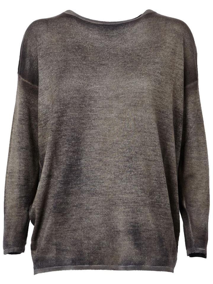 Avant Toi Boat Neck Batwing Relaxed Fit Jumper, Women's, Size: Medium, Brown, Silk/cashmere