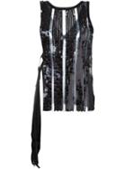 Aviù Tie Side Sequin Top, Women's, Size: 44, Black, Polyamide