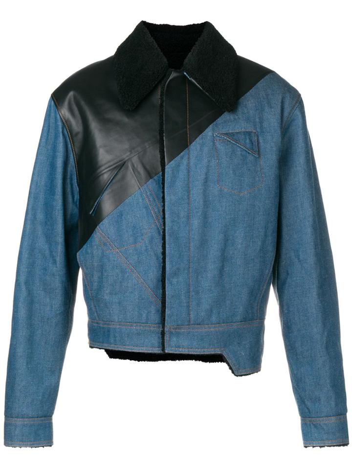 Pihakapi Two Tone Asymmetric Zipped Jacket - Black