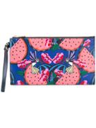 Furla Fruit And Birds Printed Clutch Bag - Blue