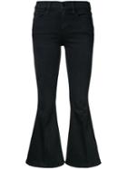 Frame Denim Flared Jeans, Women's, Size: 30, Black, Cotton/polyester/spandex/elastane/modal
