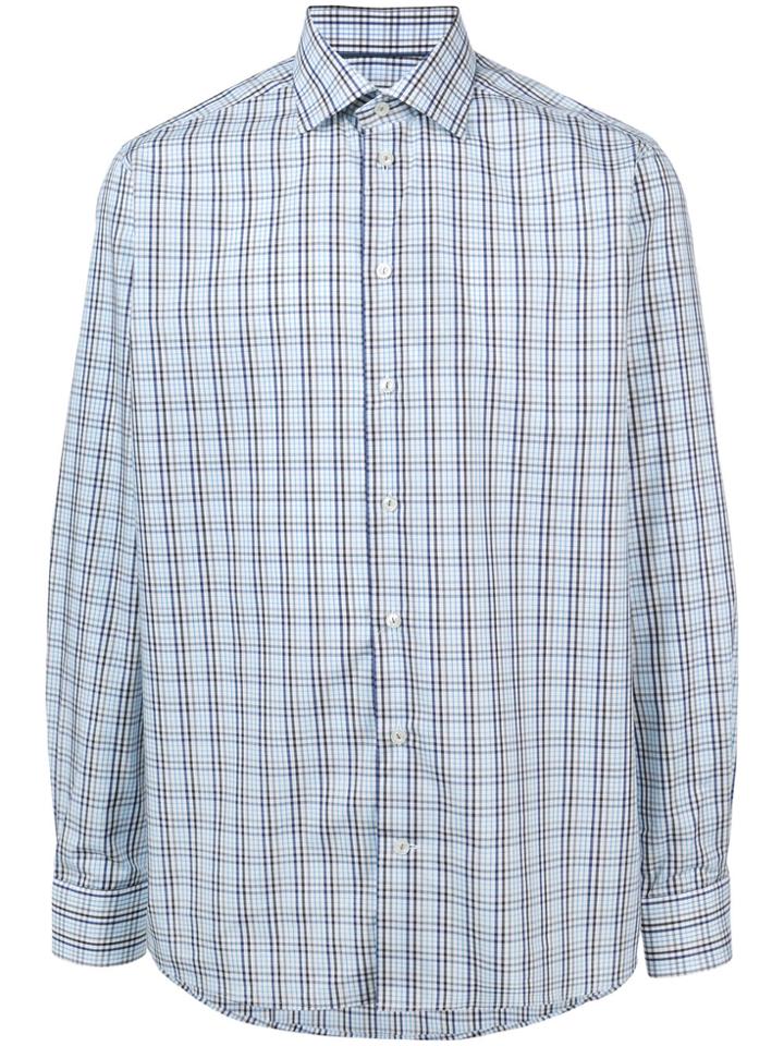 Eton Longsleeved Check Shirt - Brown
