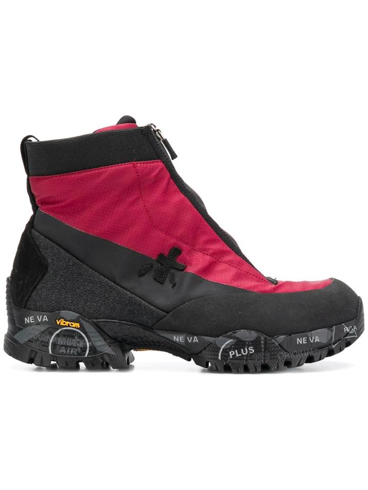 Premiata Zipped Ankle Boots - Red