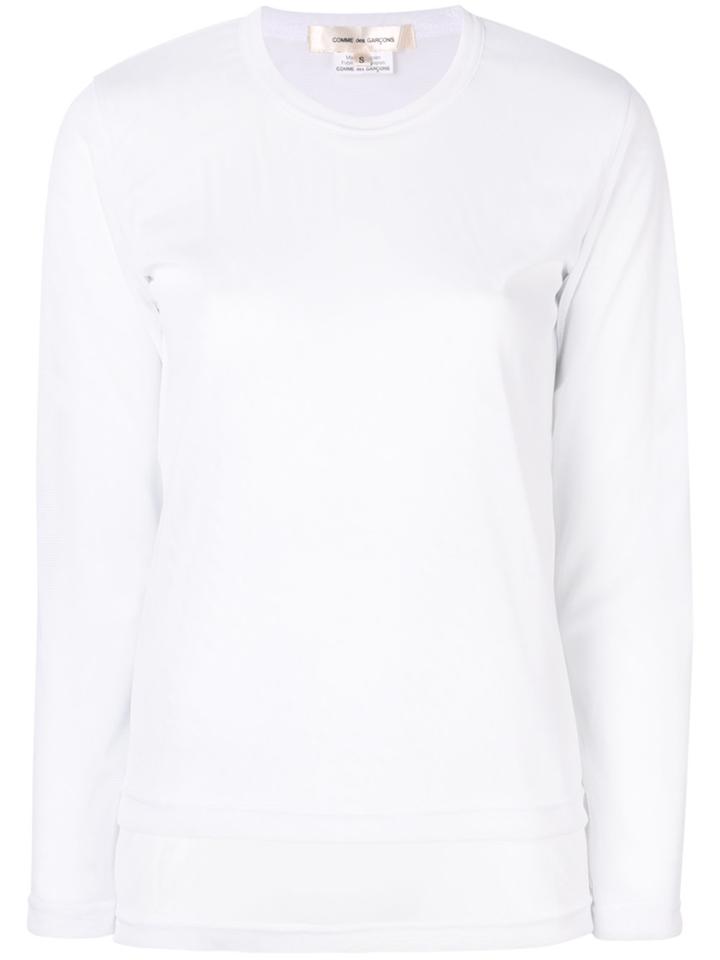 Comme Des Garçons Long-sleeve Layered Top - White