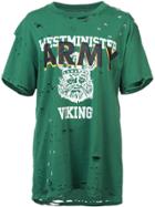 Amiri Distressed Detail T-shirt - Green