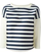 Moncler Striped Sweatshirt, Women's, Size: Small, White, Cotton/silk/polyester