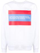 Calvin Klein Jeans Designer Bio Print Sweatshirt - White