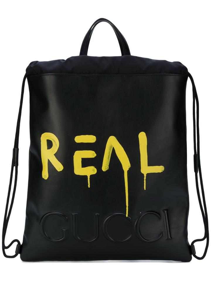 Gucci Guccighost Drawstring Backpack - Black
