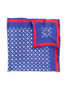 Canali Diamond Flower Pocket Square - Blue