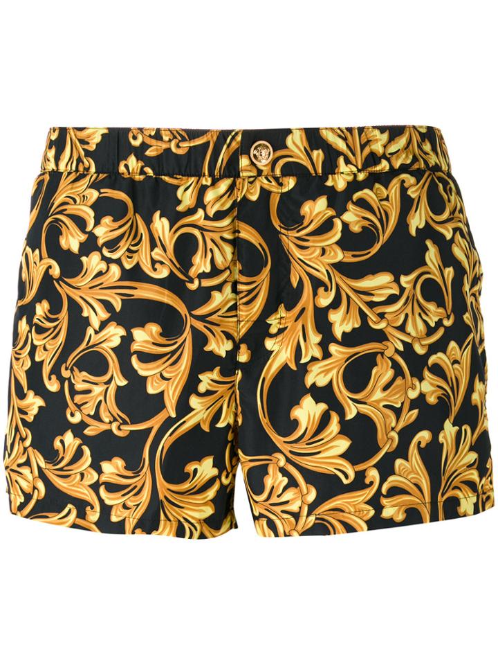 Versace Baroque Swim Shorts - Black