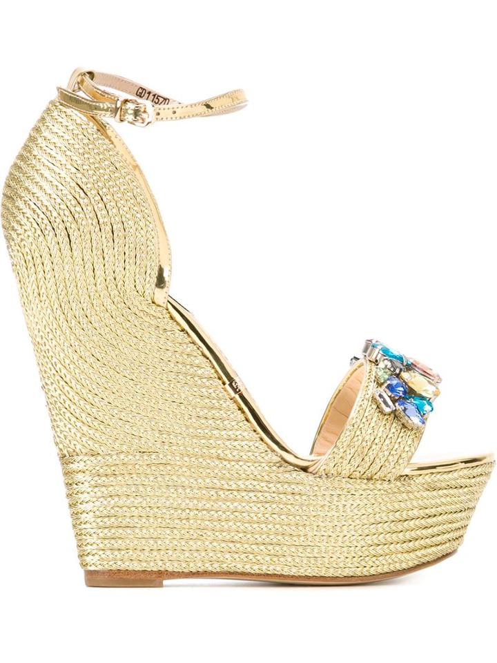 Gianni Renzi Embellished Wedged Sandals