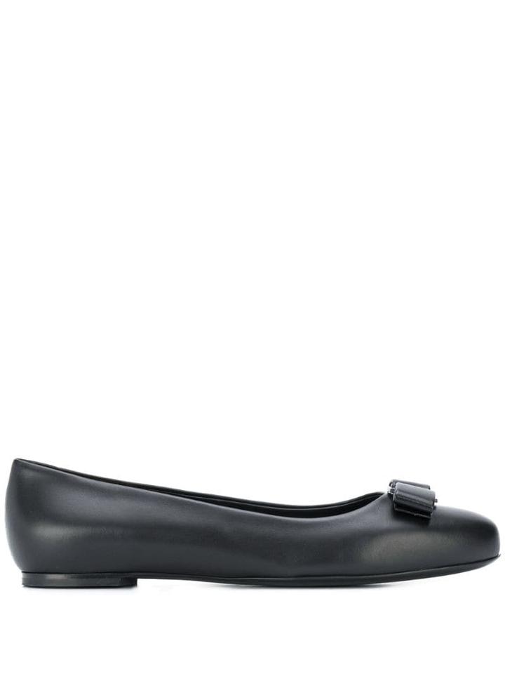 Salvatore Ferragamo Bow Detail Ballerinas - Black