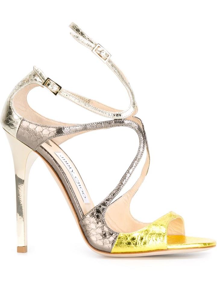 Jimmy Choo Lance Sandals, Women's, Size: 40, Grey, Leather