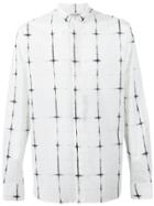 Saint Laurent Faded Grid Print Button-up Shirt - White