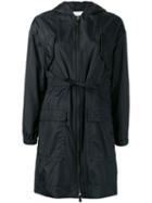 Agnona Hooded Raincoat, Women's, Size: 44, Black, Silk