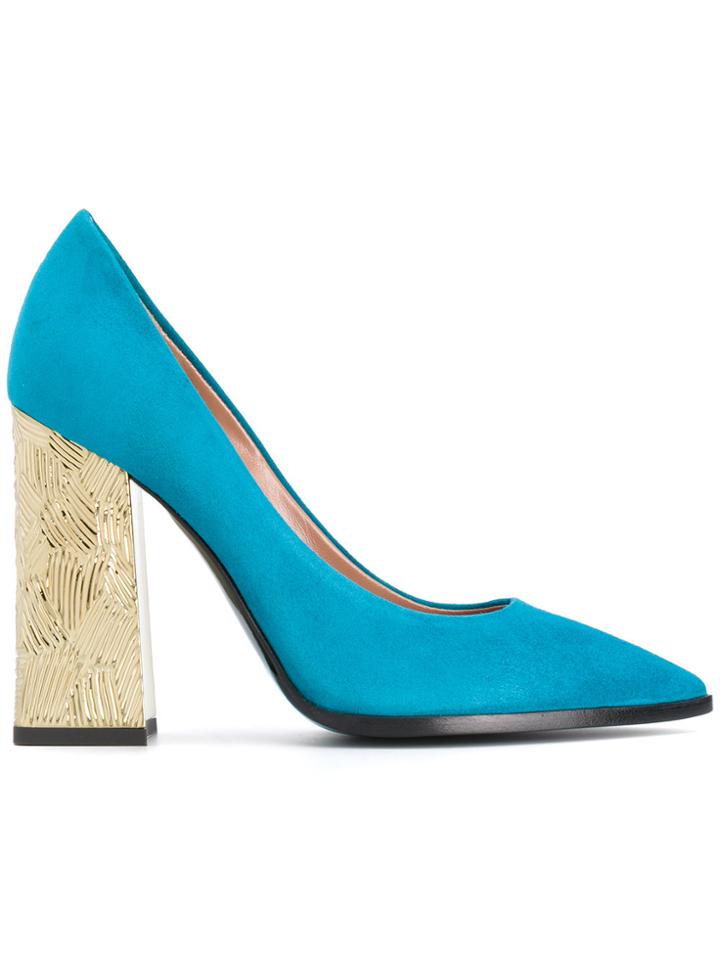 Pollini Contrast Heel Pumps - Blue