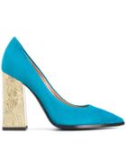 Pollini Contrast Heel Pumps - Blue