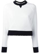 Mcq Alexander Mcqueen Scallop Trim Knitted Top, Women's, Size: Small, White, Cotton