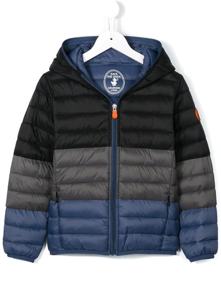 Save The Duck Kids Padded Colour Block Jacket, Boy's, Size: 10 Yrs, Blue