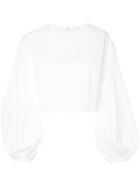 Le Ciel Bleu Flared-sleeve Crop Top - White