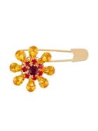 Dolce & Gabbana Crystal Flower Safety Pin, Women's, Yellow/orange