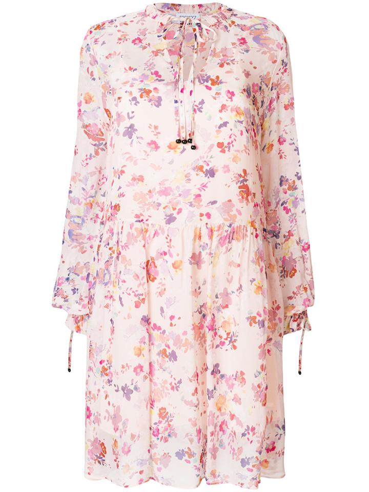 Twin-set Floral Print Dress - Pink & Purple
