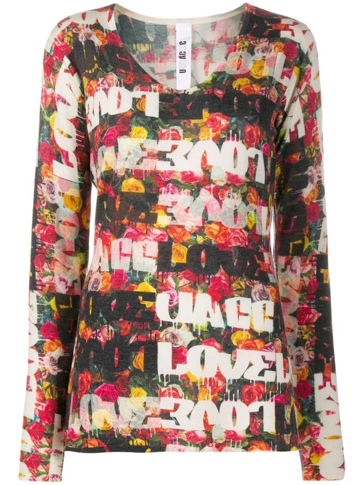 Ultràchic Floral Print Slim-fit Jumper - Neutrals