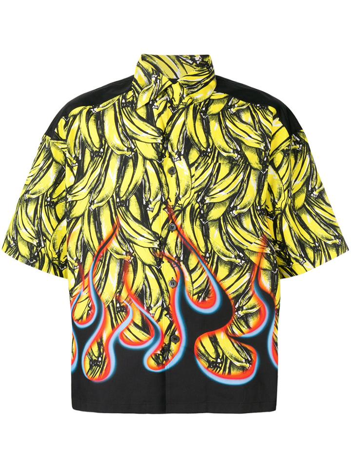 Prada Cuban Collar Banana Shirt - Yellow & Orange