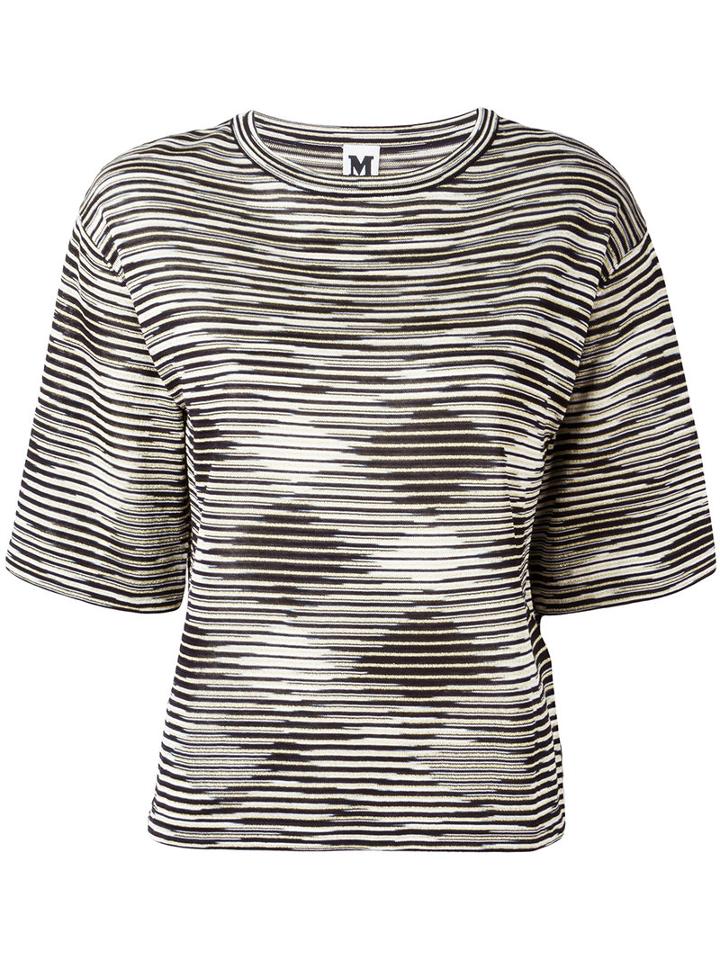 M Missoni - Striped Knitted Top - Women - Cotton/polyamide/viscose/metallized Polyamide - L, Women's, Black, Cotton/polyamide/viscose/metallized Polyamide