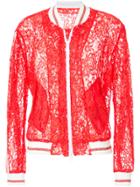 Ainea Lace Bomber Jacket - Red