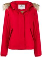 Woolrich Faux Fur Trimmed Hooded Jacket - Red