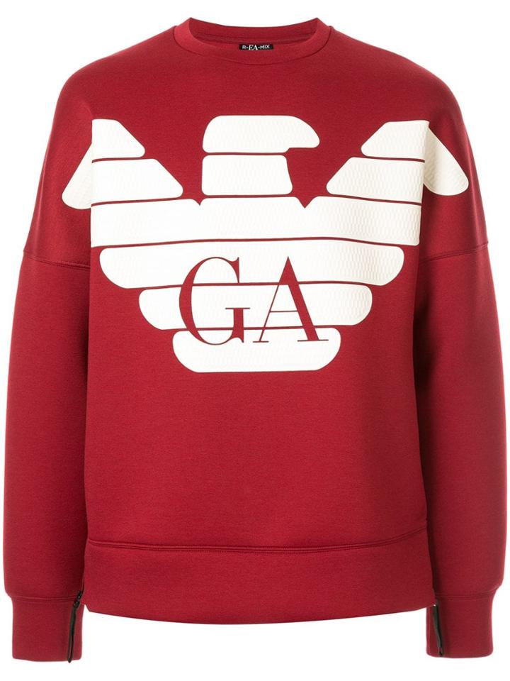 Emporio Armani R-ea-mix Logo Sweatshirt - Red
