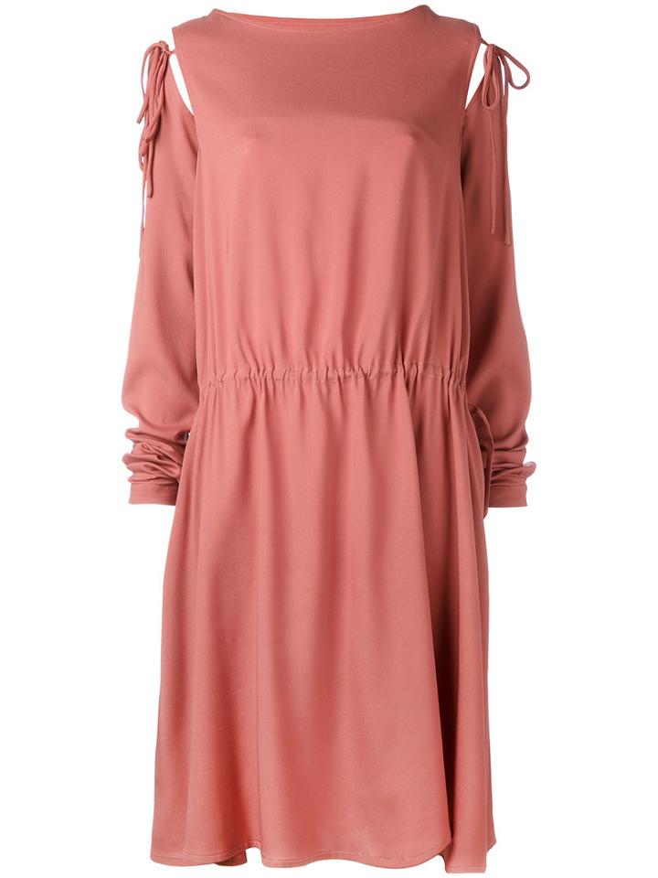Société Anonyme - Tied Sleeve Dress - Women - Silk - 2, Yellow/orange, Silk
