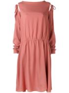 Société Anonyme - Tied Sleeve Dress - Women - Silk - 2, Yellow/orange, Silk