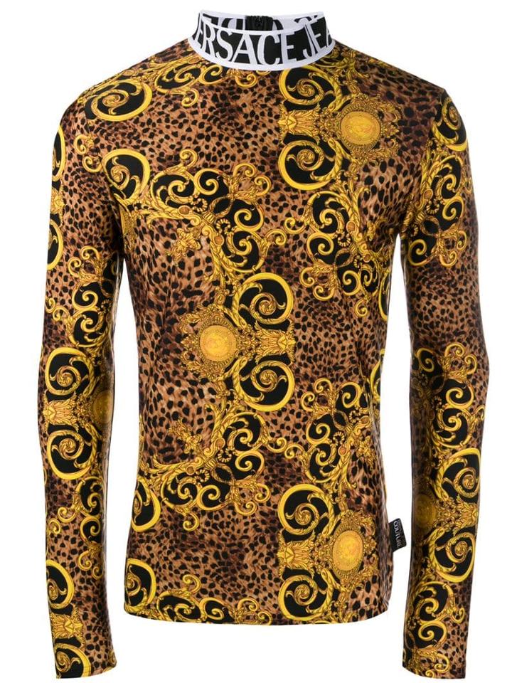 Versace Jeans Leopard-print Baroque Top - Brown
