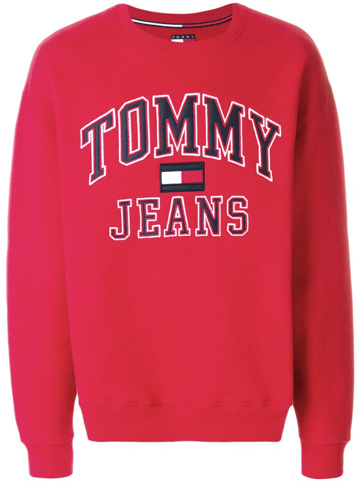 Tommy Jeans Applique Logo Sweatshirt - Red