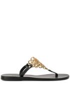 Ancient Greek Sandals Fokida Chainmail Sandals - Black