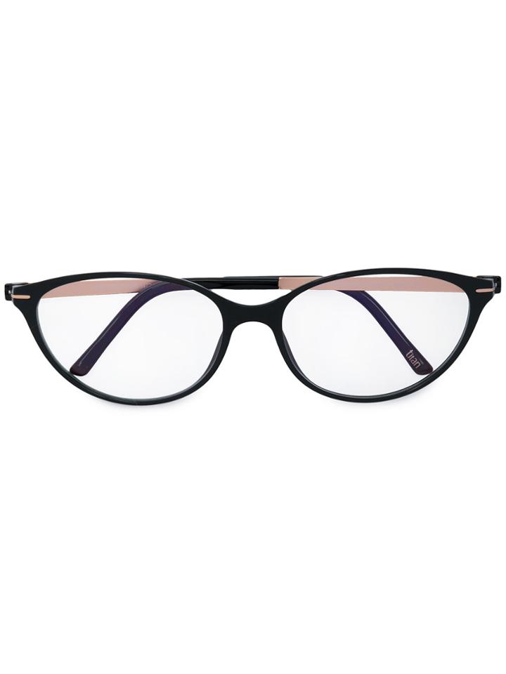 Silhouette Oval Frame Glasses - Black