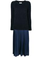 Ballantyne Pleated Knit Dress - Blue