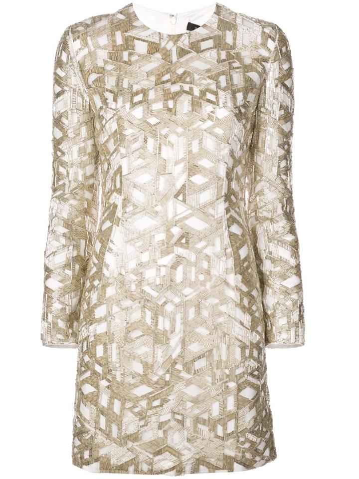Rubin Singer Embroidered Details Mini Dress - Gold